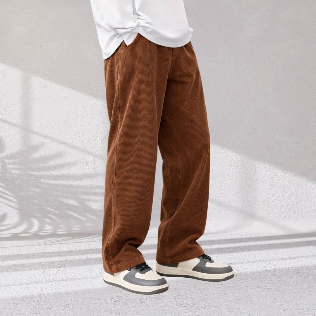 Men’s Brown Loose-Fit Cargos