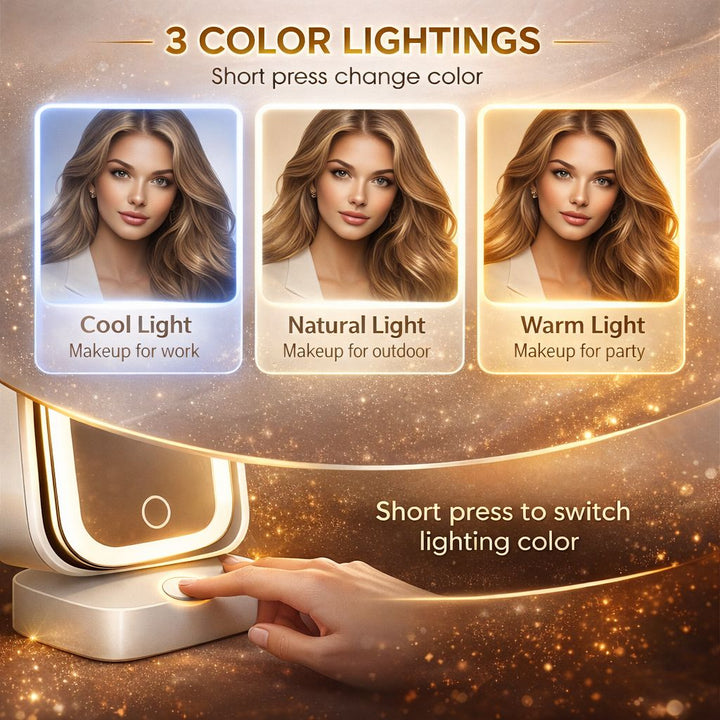 White Jewelry Box with LED Mirror