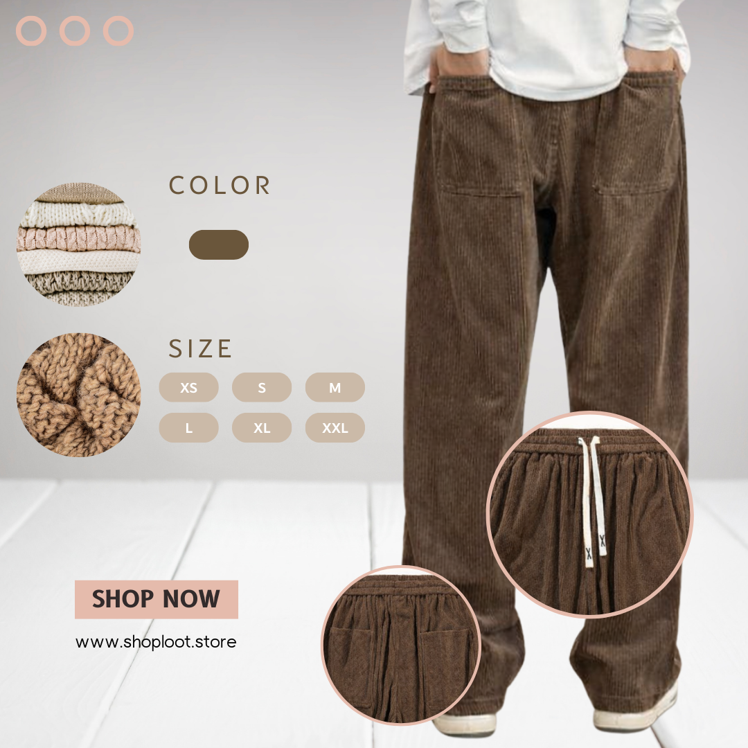 Men’s Brown Loose-Fit Cargos